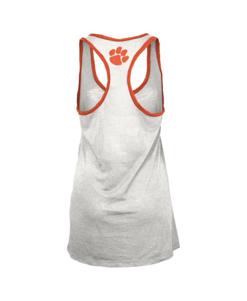 Women's Clemson Tigers Tracy Racerback-Burnout Tank Top