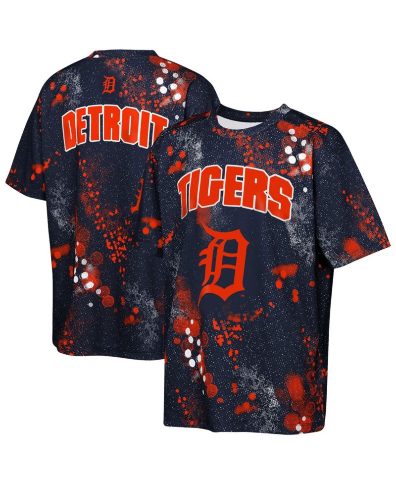 Big Boys and Girls Navy Detroit Tigers Y2 Tech Stadium Lights T-Shirt