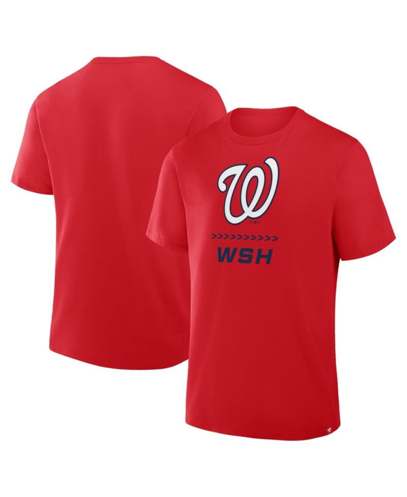 Men's Red Washington Nationals Clubhouse Legacy Side Swipe T-Shirt