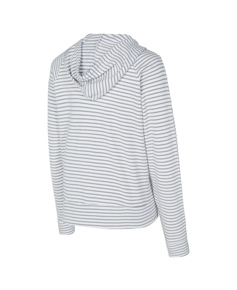 Women's White/Gray Tennessee Titans Liftoff Striped V-Neck Hoodie