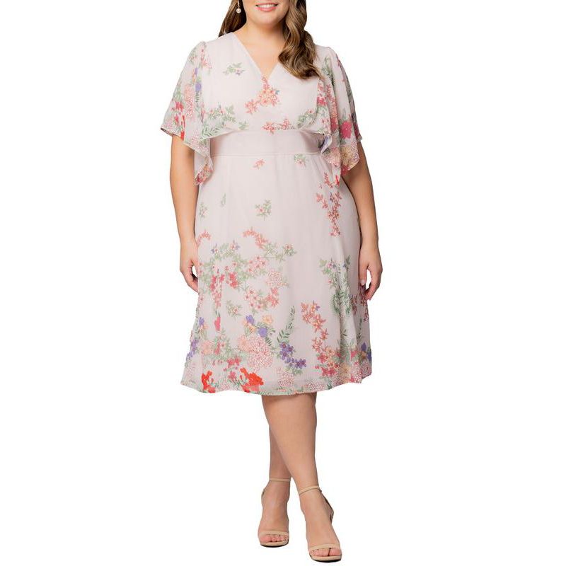 Plus Size Breezy Border Print Cocktail Dress