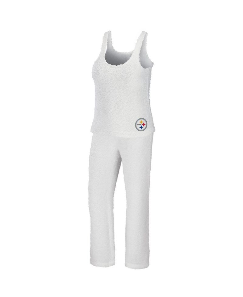 Women's Cream Pittsburgh Steelers Cozy Scoop Neck Tank Top Pants Sleep Set