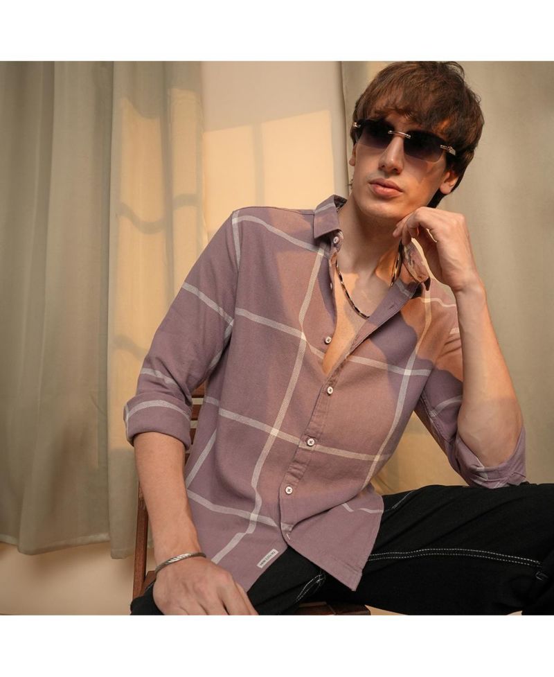 Men's Nude Pink Maxi-Graph Check Shirt