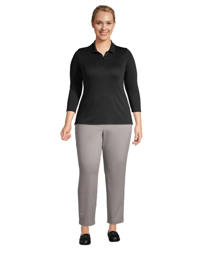 Plus Size 3/4 Sleeve Supima Cotton Polo Shirt