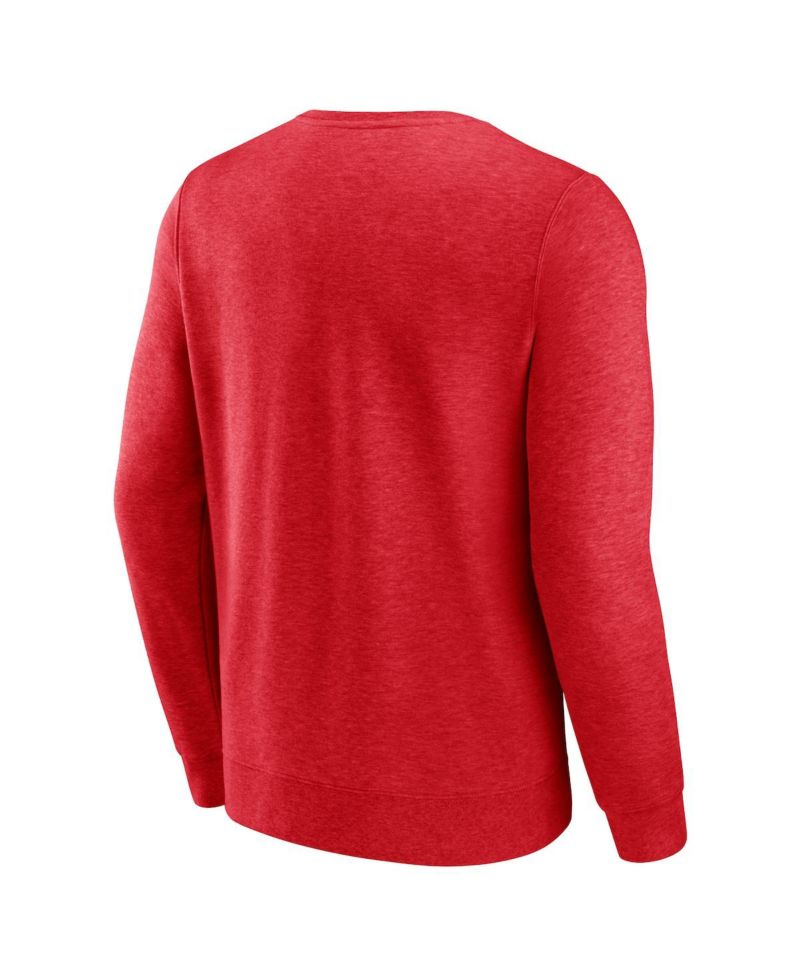 Men's Heathered Red Washington Nationals Classic Move Pullover Sweatshirt