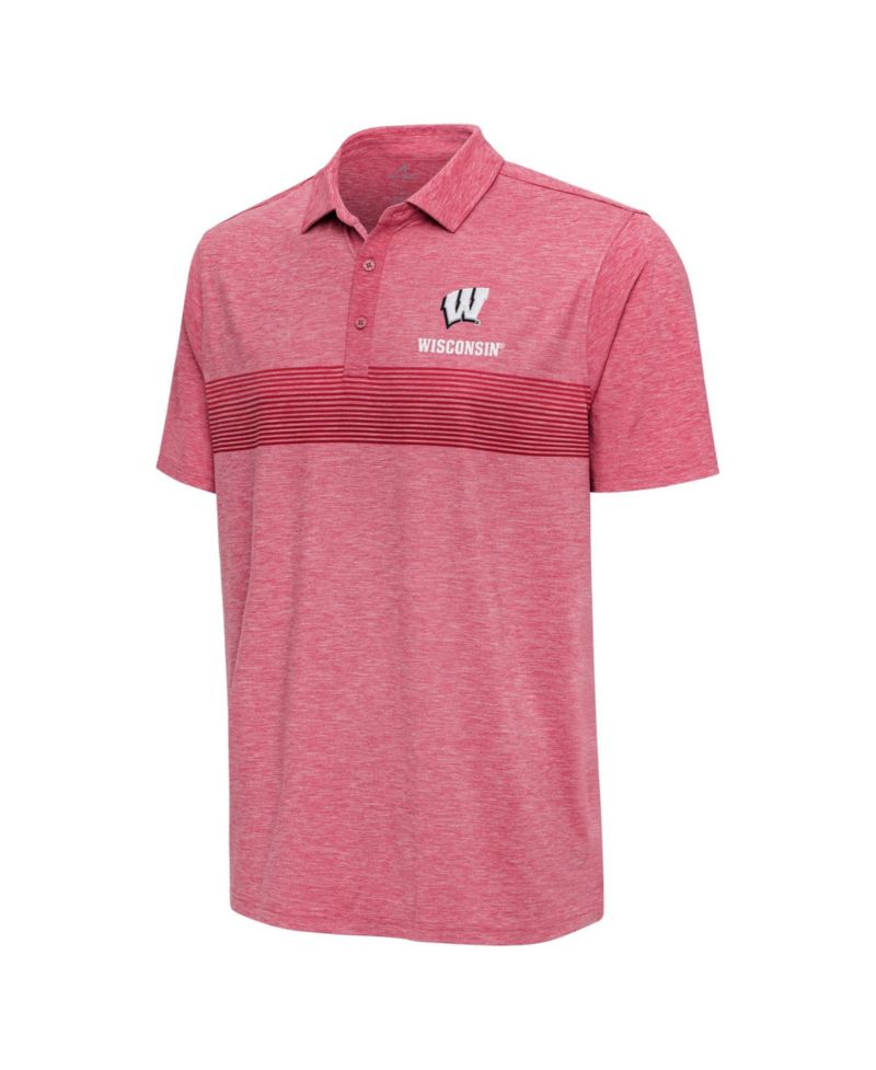 Men's Heather Red Wisconsin Badgers Dashing Polo Shirt