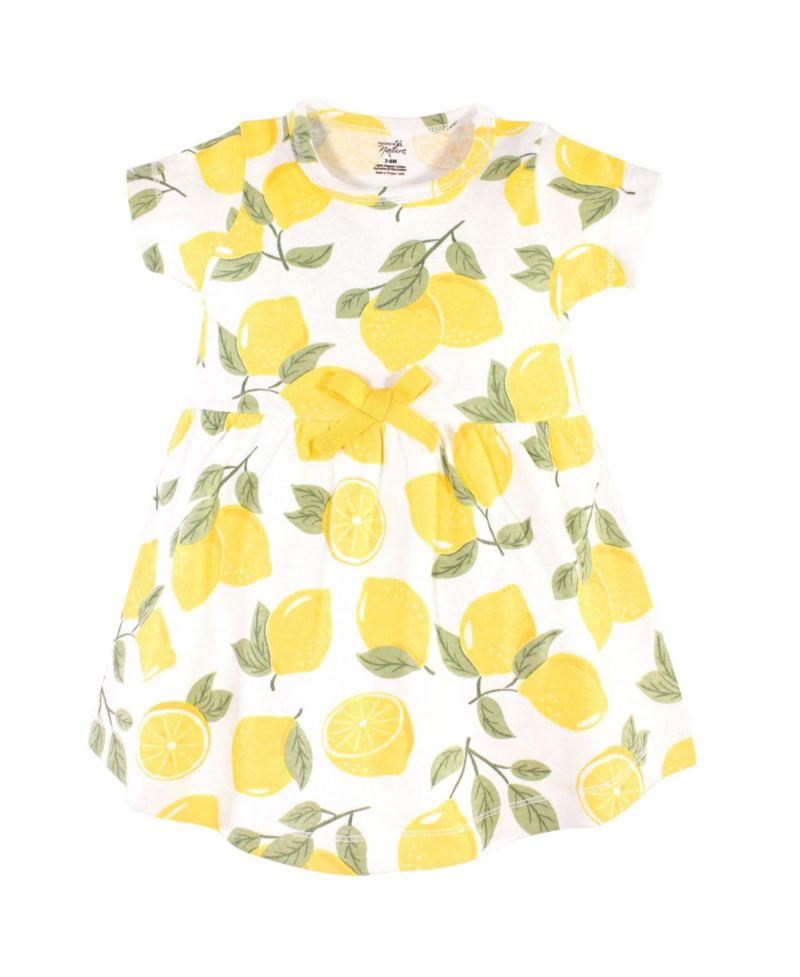 Little Girls Natural Cotton Dresses Featuring Both Short and Long Sleeves