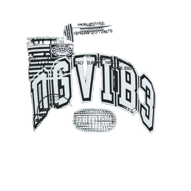 Men's Black Dgvibe3 Print Cotton Knit Hoodie
