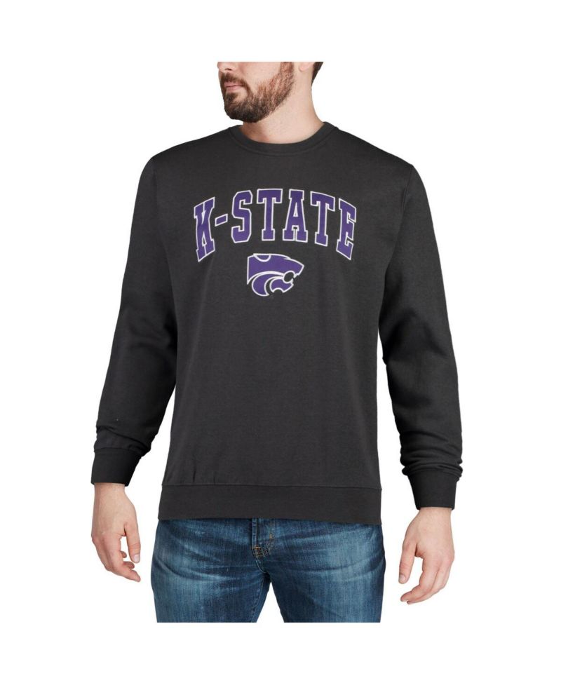 Men's Kansas State Wildcats Arch and Logo Crew Neck Sweatshirt