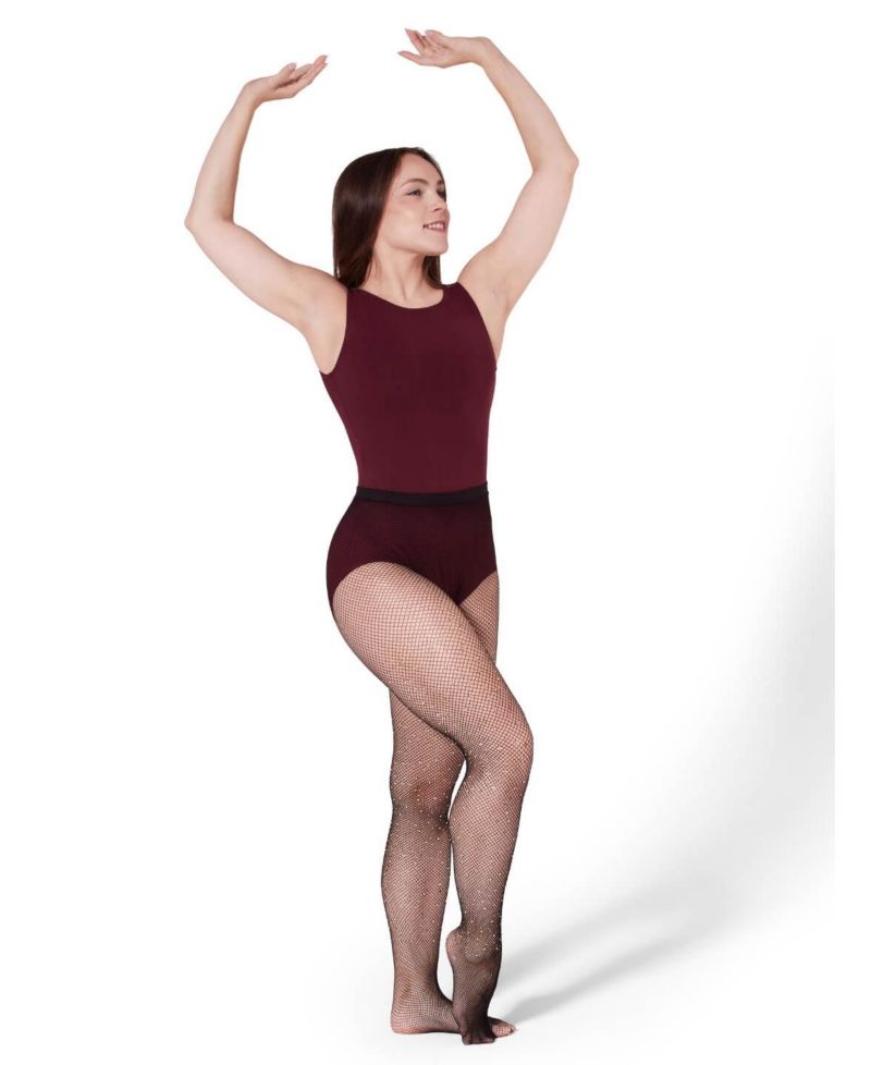 Women's All-Over Rhinestone Fishnet Tight