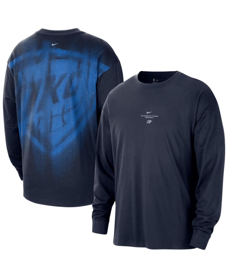 Men's Navy Oklahoma City Thunder 2026 Standard Issue Pre-Game Performance Long Sleeve T-Shirt