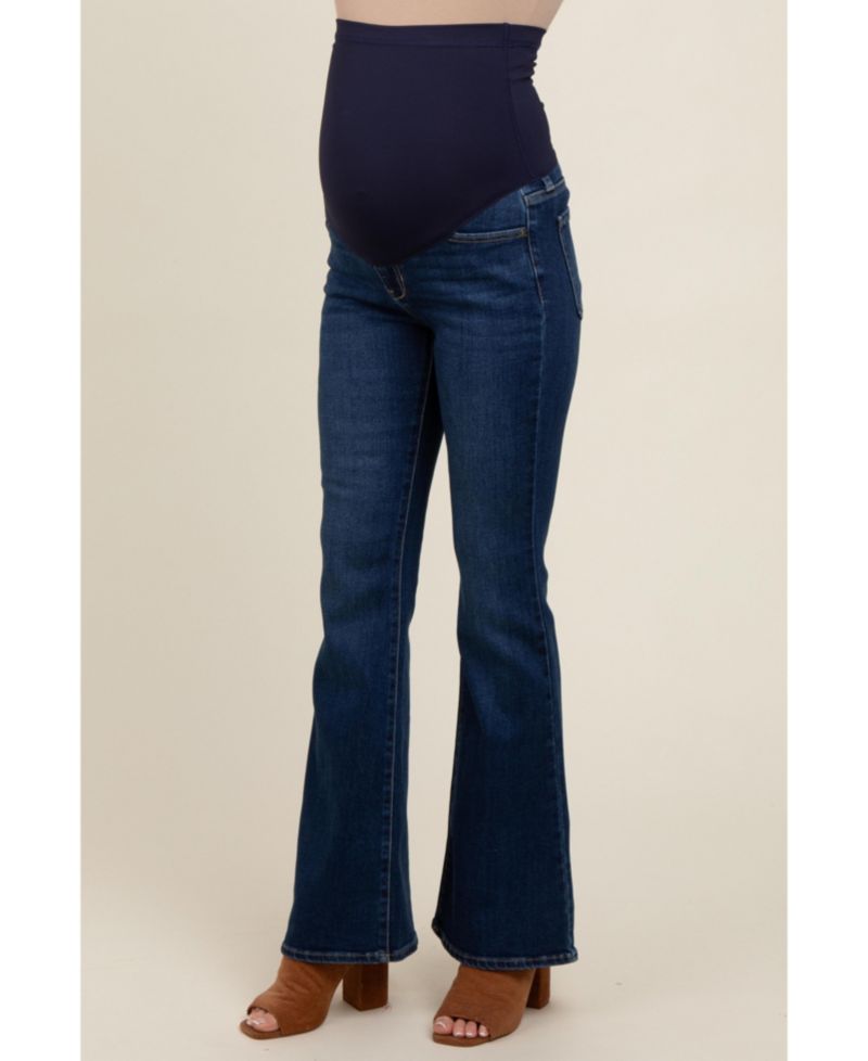 Women's Navy Blue Flare Leg Jeans