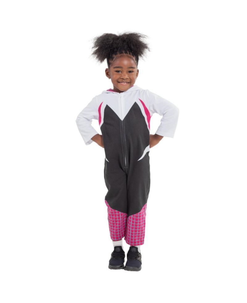 Toddler Girls Marvel Spider-Gwen Ghost Spider Zip Up Cosplay Coverall Newborn to