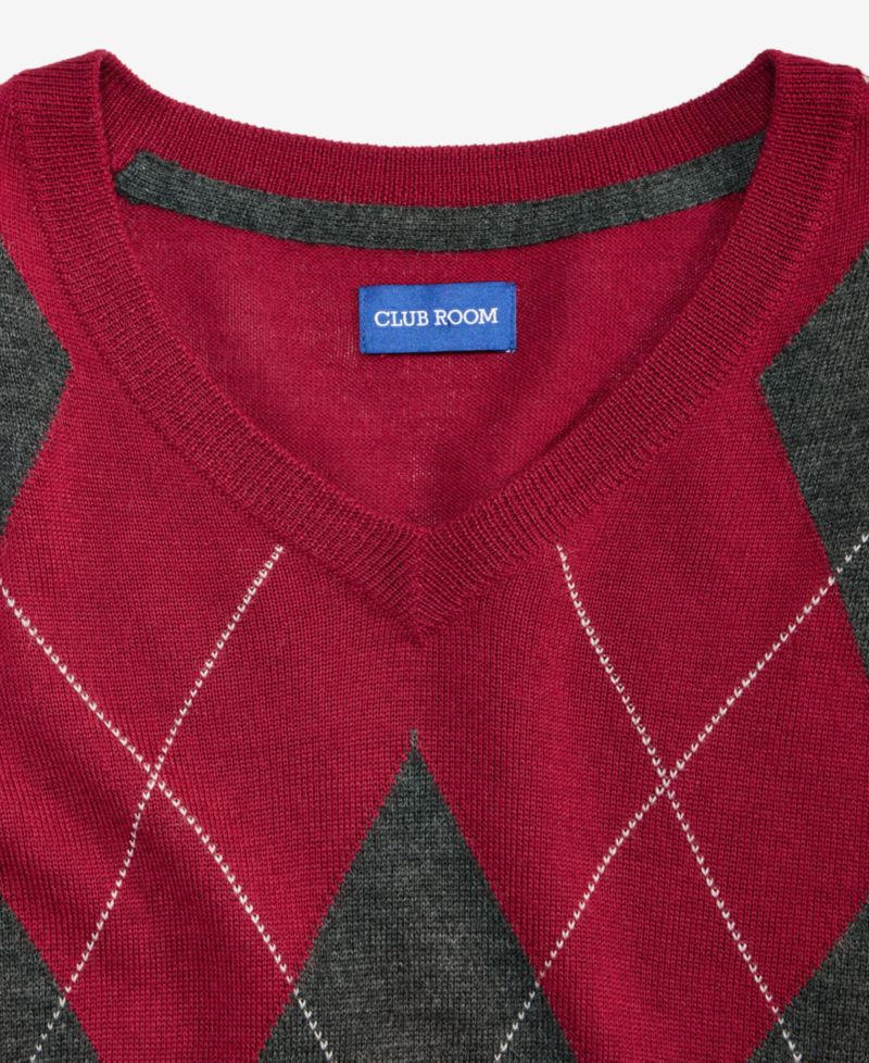 Men's Argyle V-Neck Sweater