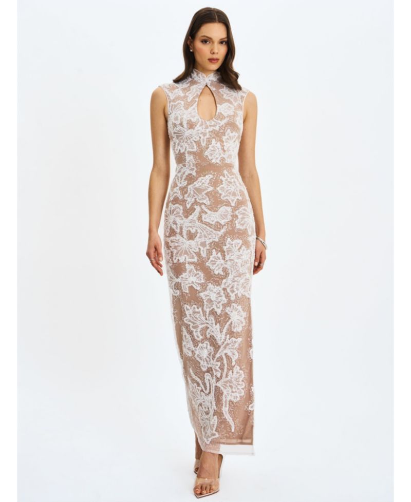 Women's Tavia Beaded Teardrop Neckline Maxi Dress