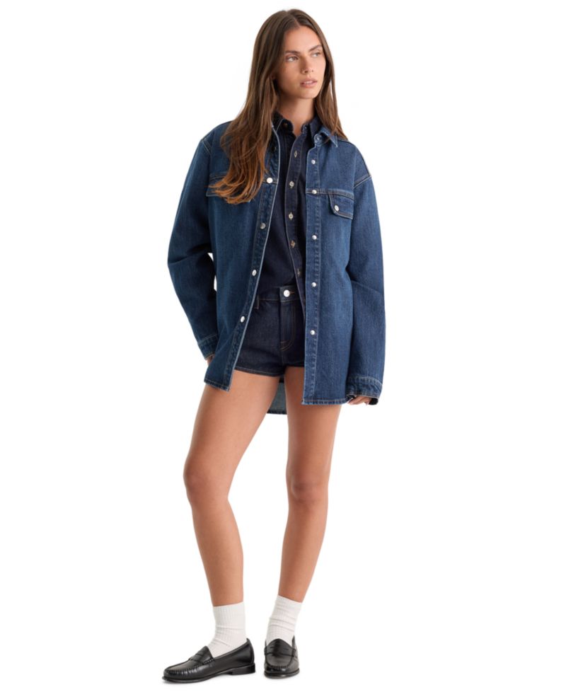 Women's Collared Long-Sleeve Button-Front Top