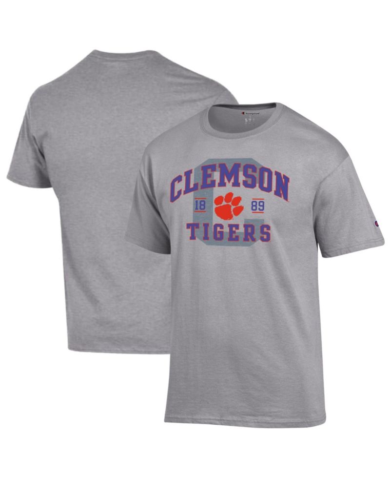 Men's Heather Gray Clemson Tigers Varsity T-Shirt