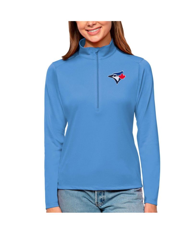 Women's Powder Blue Toronto Blue Jays Tribute Quarter-Zip Pullover Top