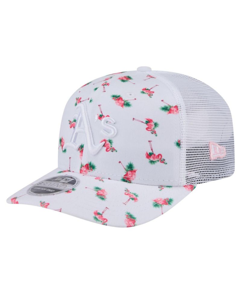 Men's White Athletics Flamingo Mesh Back 9SEVENTY Stretch-Snap Hat