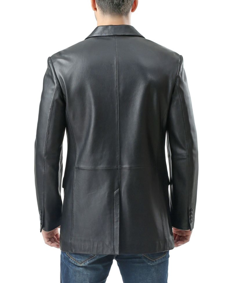 Men's Nicholas One-Button Leather Blazer