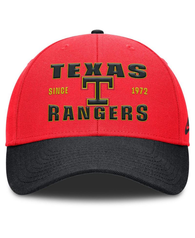Men's Crimson/Black Texas Rangers Neon 90s Rise Adjustable Hat