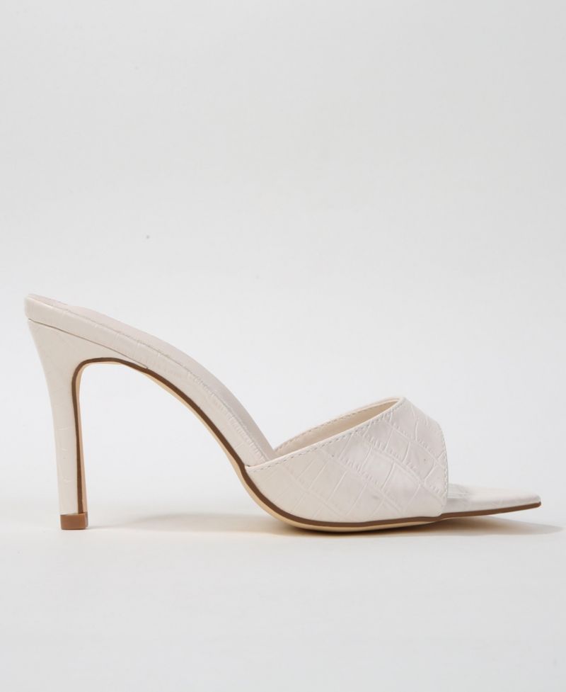 Jessa Croc Embossed Stiletto Slide Sandals