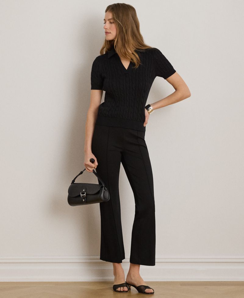 Petite Twill Flare Ankle Pants
