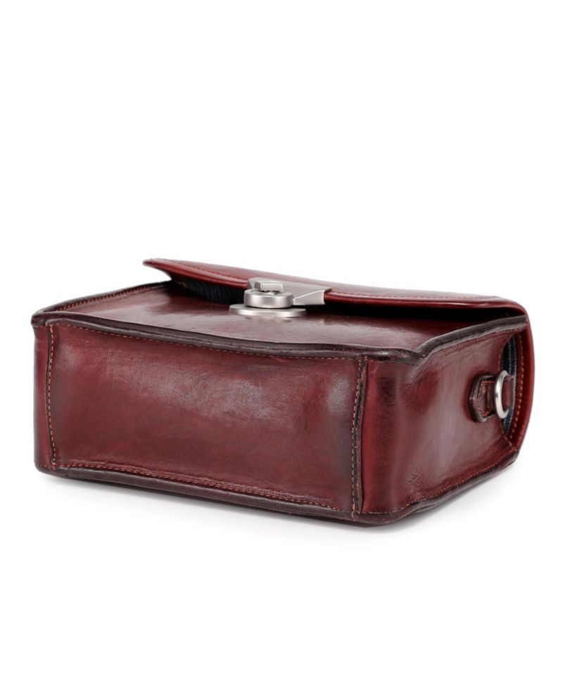 Laurel Mini Leather Convertible Pushlock Crossbody Bag