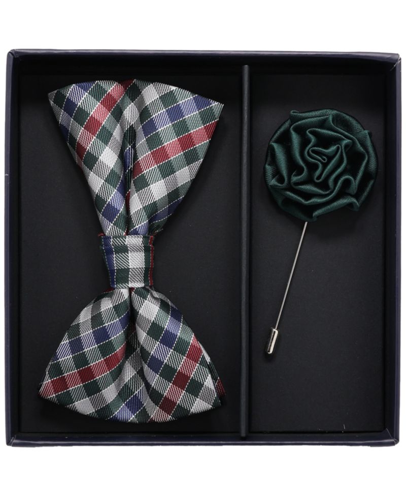 Men's 2-Piece Bow Tie and Lapel Pin Box Set