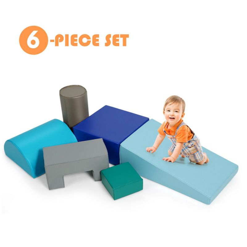 6 Piece Climb Crawl Play Set Indoor Kids Toddler Baby Safe Foam