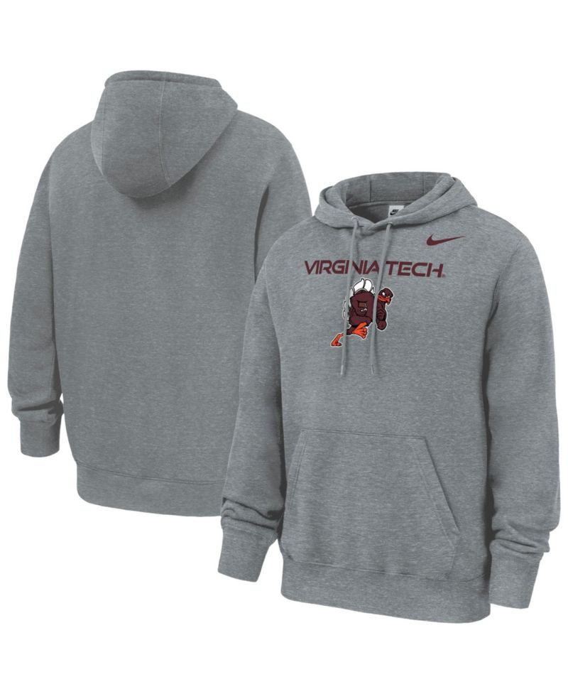 Men's Gray Virginia Tech Hokies Rushing Hokie Club Fleece Hoodie