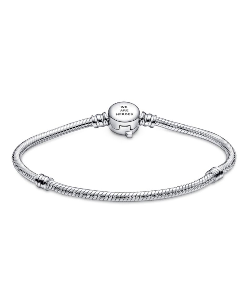 Moments Sterling Silver Marvel The Avengers Logo Clasp Snake Chain Bracelet