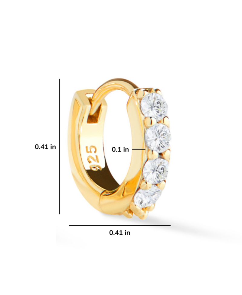 Suzanne Pav&eacute; Cubic Zirconia Huggie Hoop Earrings