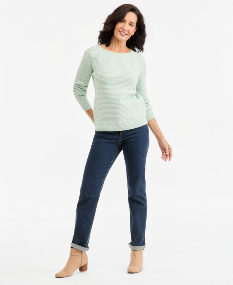 Women's Textured Spacedye Boatneck Sweater