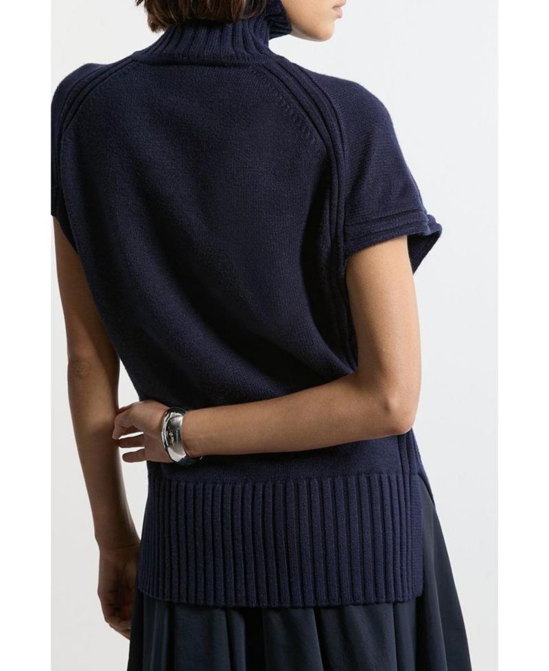Women's High Neck Knitted Tunic Top