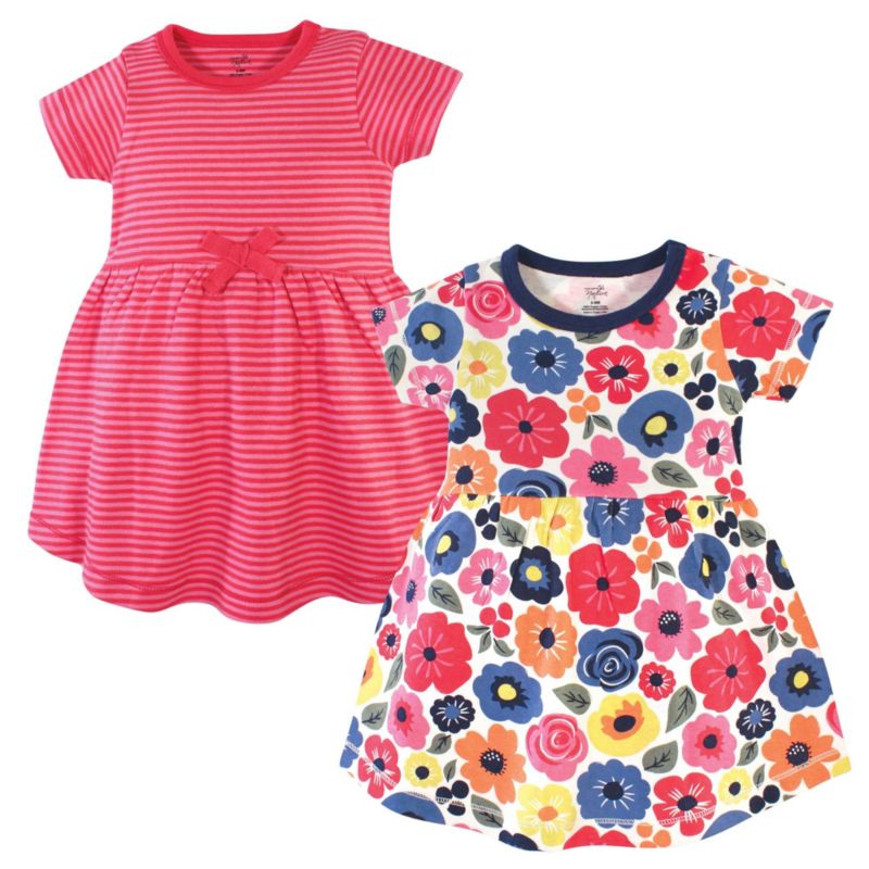 Little Girls Natural Cotton Dresses Featuring Both Short and Long Sleeves