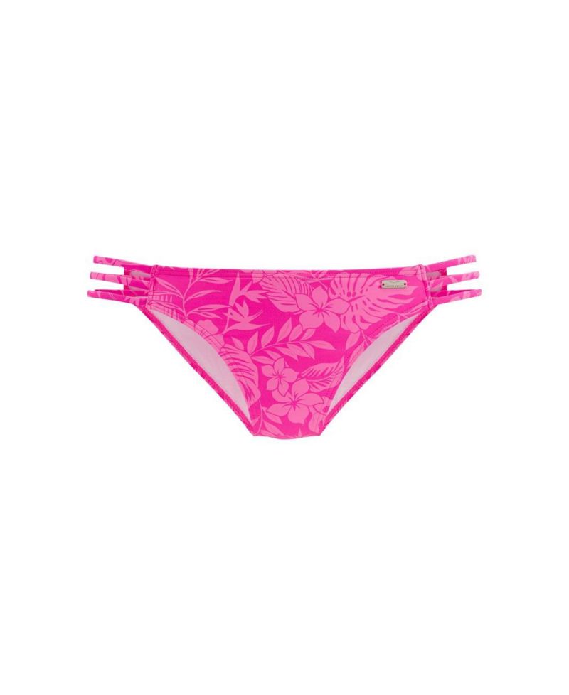 Women's Floral Print Strappy Classic Bikini Botto Swim Bottom