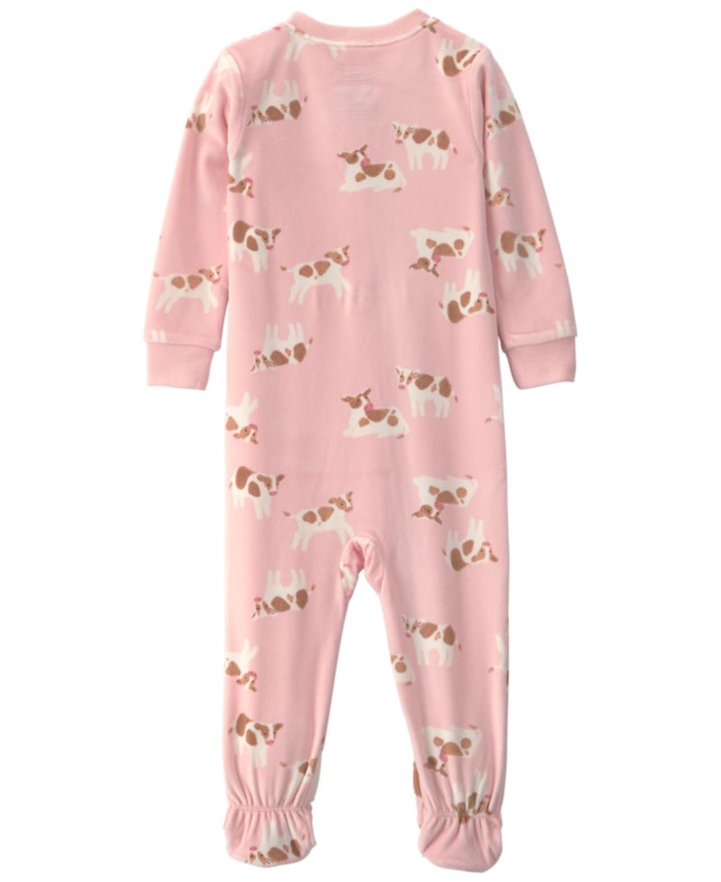 Carters Baby Girls' Cow 2-Way Zip Dream Plush Snug-Fit Footed Pajama