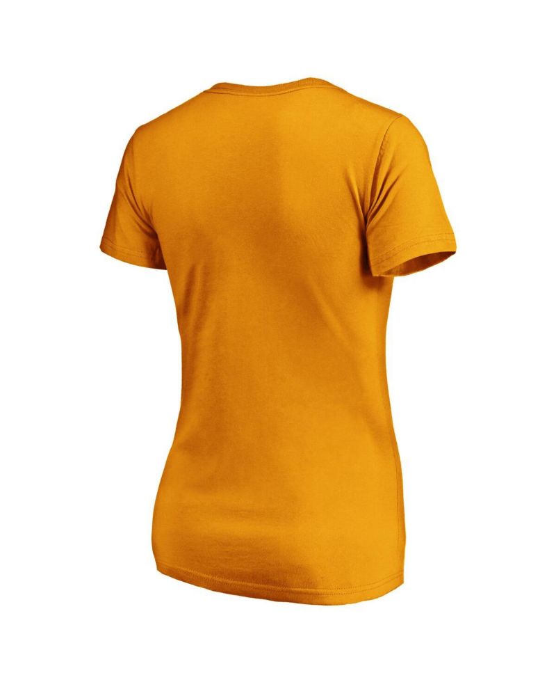 Women's Gold Nashville Predators Primary Logo V-Neck T-shirt