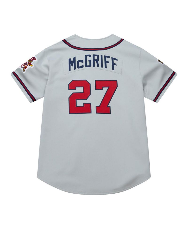 Men's Fred McGriff Gray Atlanta Braves 1995 Throwback Authentic Jersey