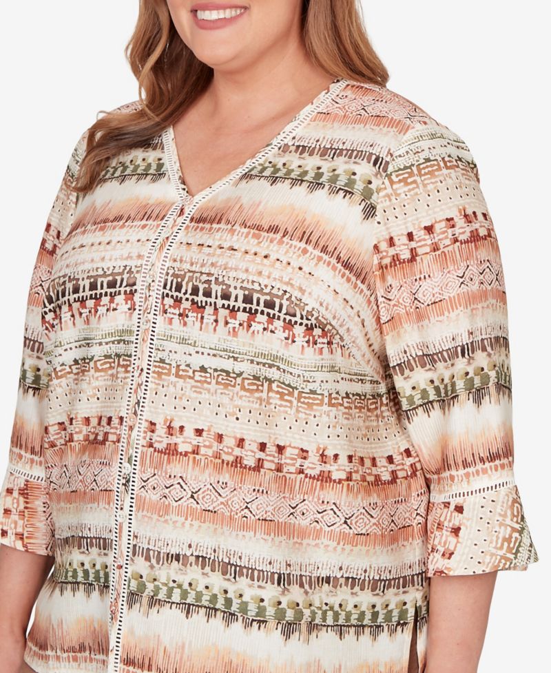 Plus Size Spice Market Biadere Stripe Center Seam Top