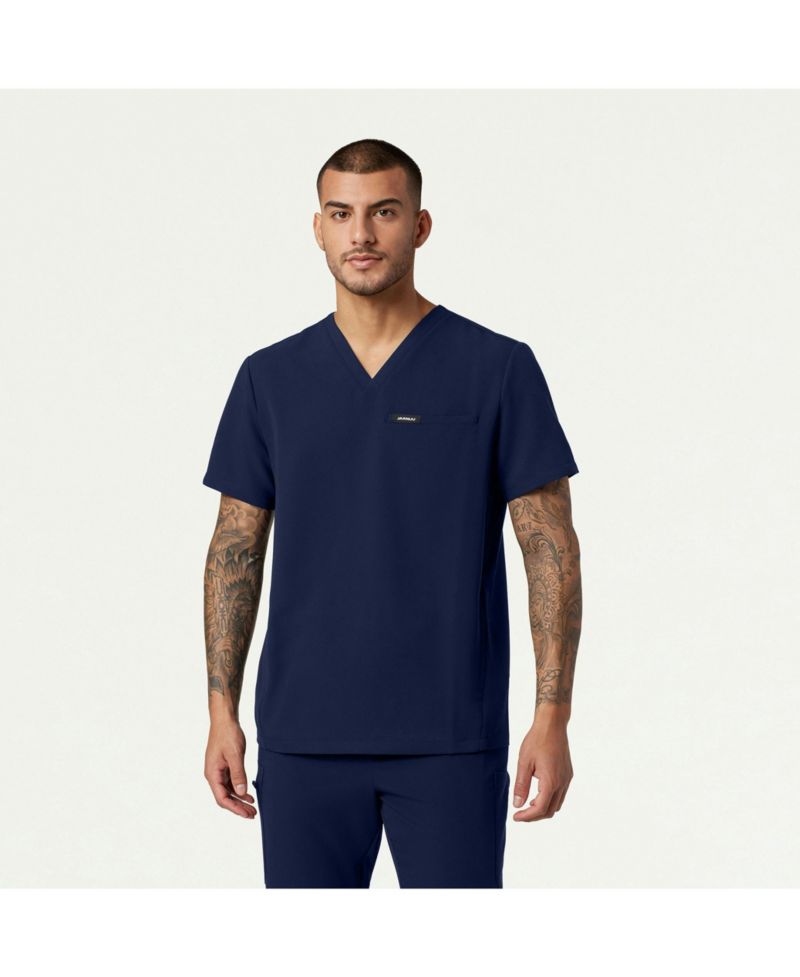 Big & Tall Plus-Size Platt 3-Pocket Classic V-Neck Scrub Top