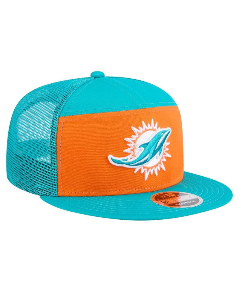 Men's Orange/Aqua Miami Dolphins Outdoor Split Panel 9FIFTY Snapback Hat