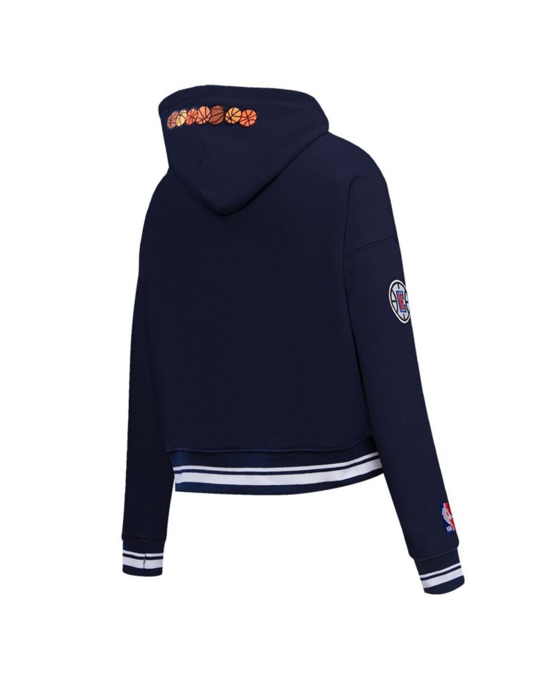 Women's Navy LA Clippers 2023/24 City Edition Cropped Pullover Hoodie