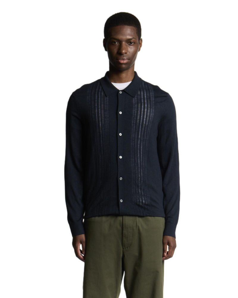 Men's Long Sleeve Cable Knitted Shirt
