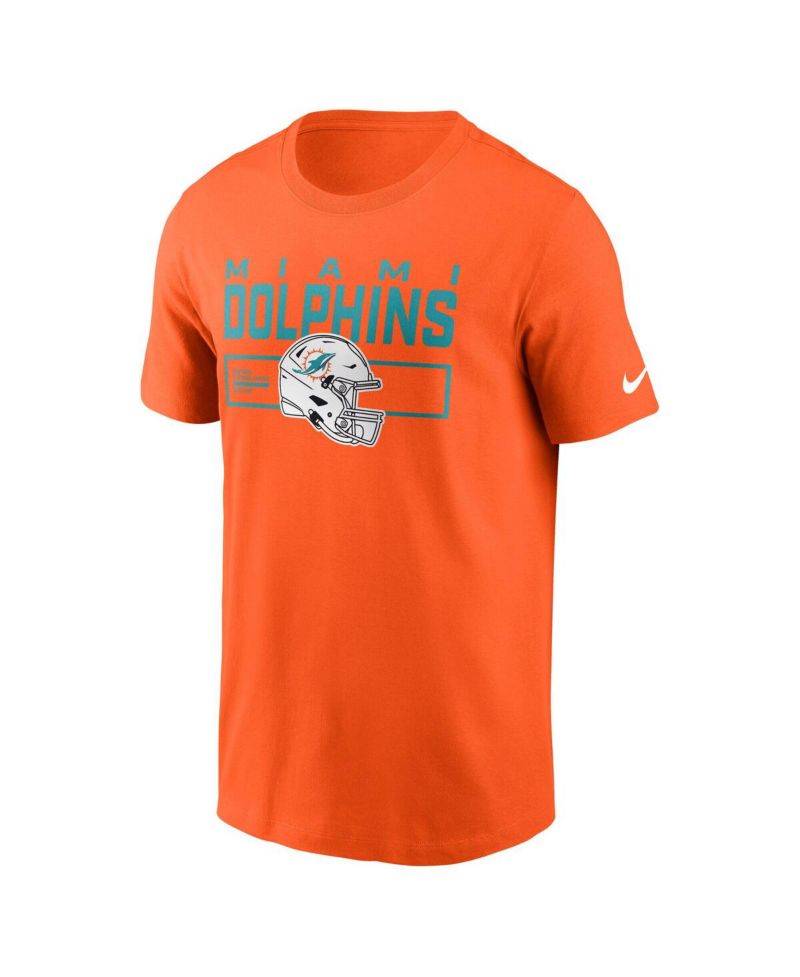 Men's Orange Miami Dolphins Primetime Helmet Essential T-Shirt