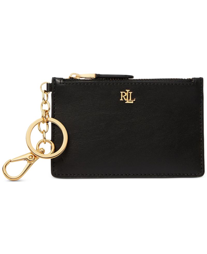 Full-Grain Leather Key-Ring Small Zip Card Case