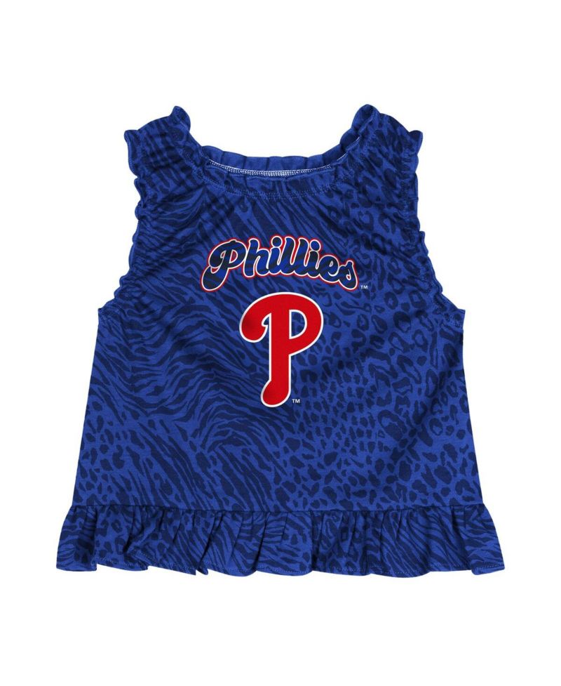 Baby Boys and Girls 2-Piece Blue Philadelphia Phillies Playground Dress and Bloomers Set