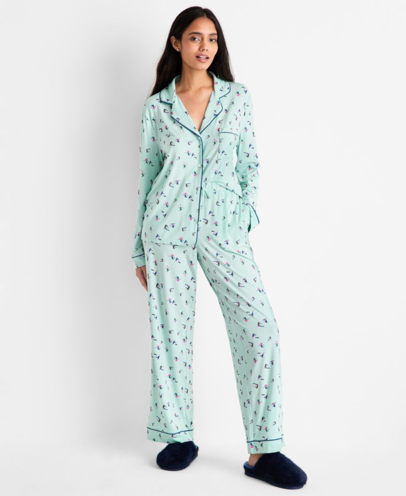 Women's Packaged Notched-Collar Pajama Set XS-3X