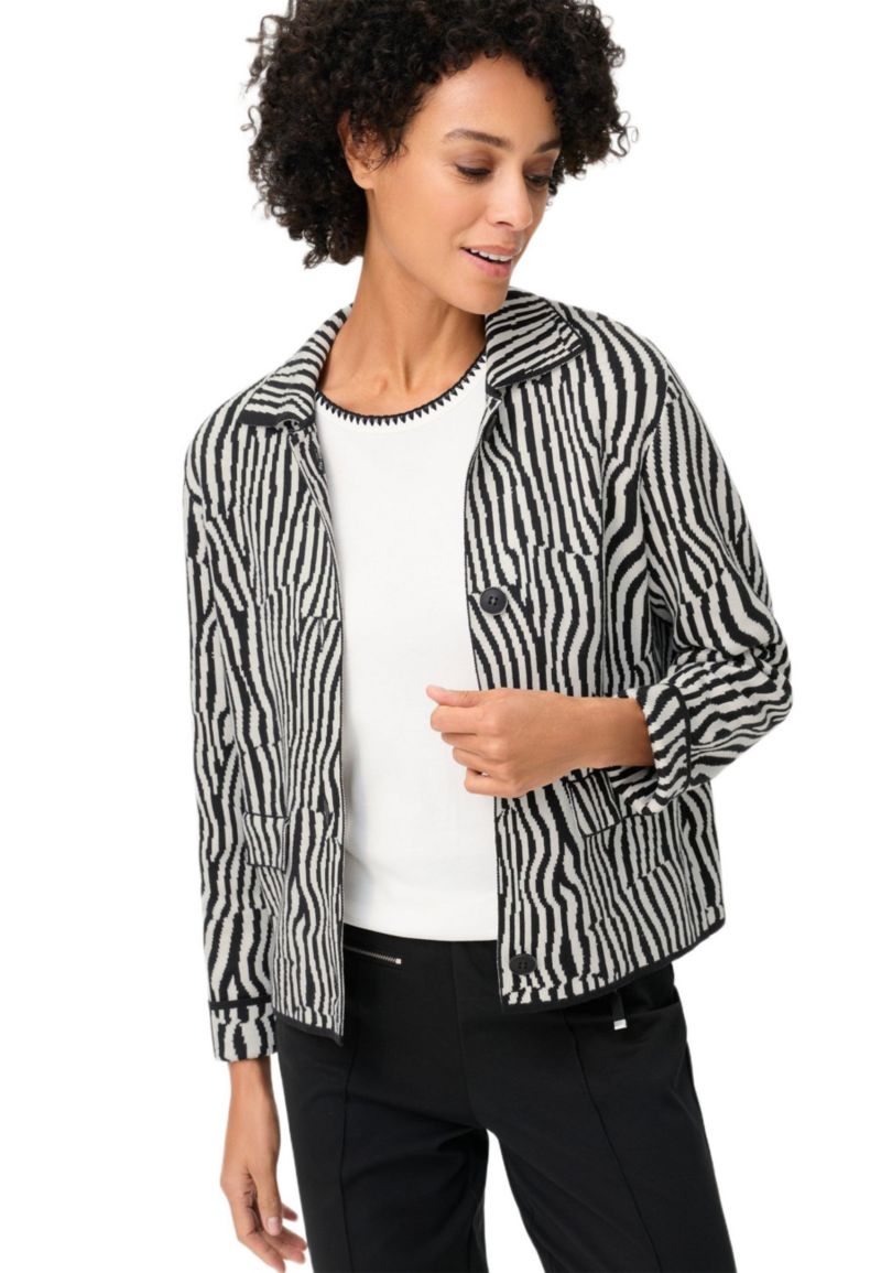 Women's Modern Zebra Knit Cardigan